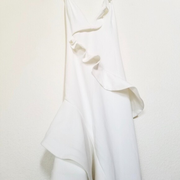 NWT Lovers + Friends Interstellar Gown Asymmetric Ruffled Maxi Dress White Small - Picture 10 of 11